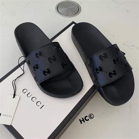 gucci slides with diamonds|all black Gucci slides women's.